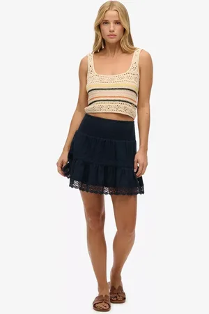 Superdry Ibiza Lace Tiered Mini Skirt