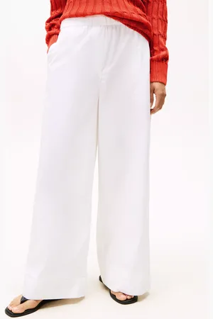 Tommy Hilfiger Relaxed Cotton Poplin Wide Leg Trousers