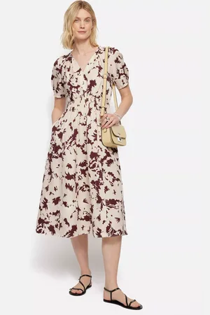 Jigsaw Silhouette Peony Smocked Dress