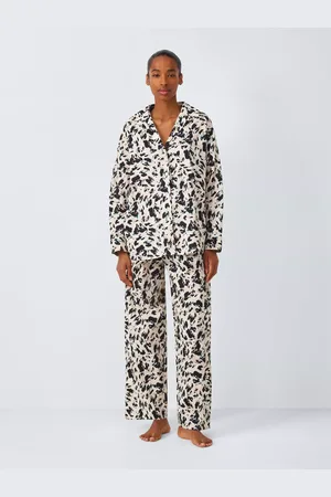 John Lewis Oversized Leopard Print Long Pyjama Set