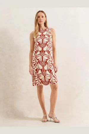 Ro&Zo Tile Print Shift Mini Dress
