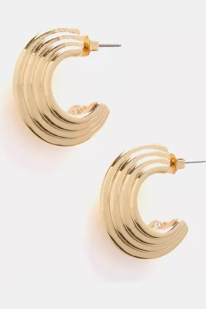 mint&berry Ribbed Hoop Earrings