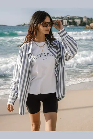 Chelsea Peers Boyfriend Fit Stripe Shirt
