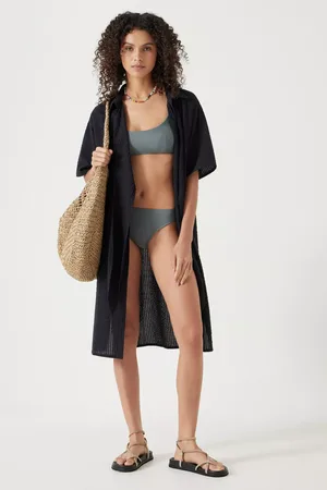 Hush Puppies Seersucker Tie Front Beach Dress