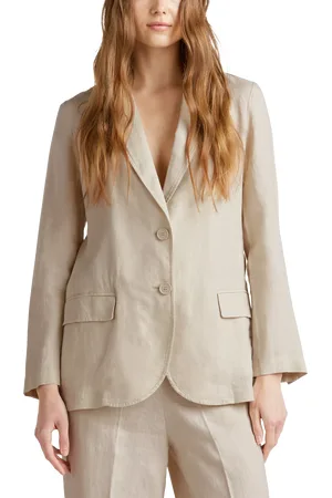 Benetton Relaxed Fit Pure Linen Blazer