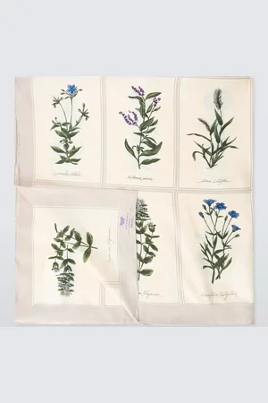 Max Mara Onesto Botanical Print Silk Scarf