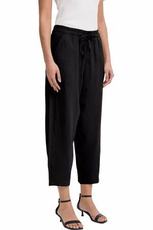 Ichi Linno Linen Rich Barrel Leg Trousers