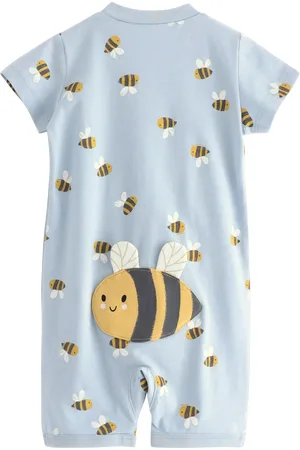 Lindex Baby Pure Cotton Bee Print Sleepsuit