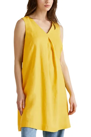 Benetton Sleeveless Pure Linen Dress