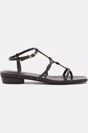 Hush Puppies Leather Strappy Low Heel Sandals