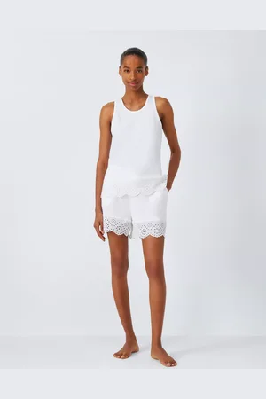 John Lewis Broderie Anglaise Hem Shorty Pyjama Set