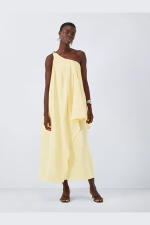 John Lewis Editions Linen Tencel Blend One Shoulder Clasp Maxi Dress