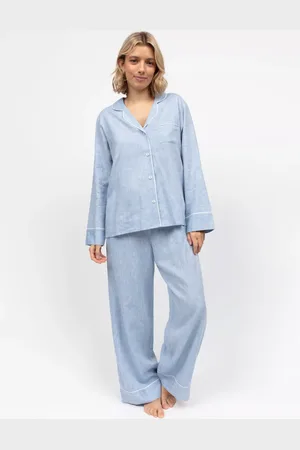 Cyberjammies Linen Blend Shirt Long Pyjama Set
