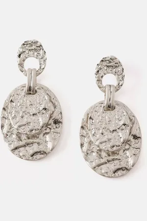 mint&berry Textured Hanging Disc Earrings