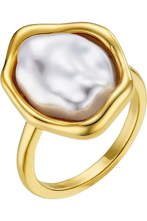 Orelia Molten Shaped Pearl Ring