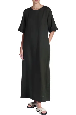 ASCENO Mina Linen Maxi Dress