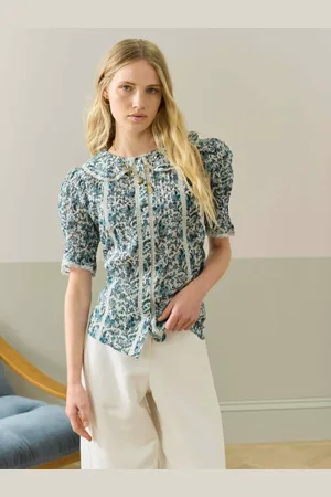 BRORA Organic Cotton Paisley Floral Print Blouse