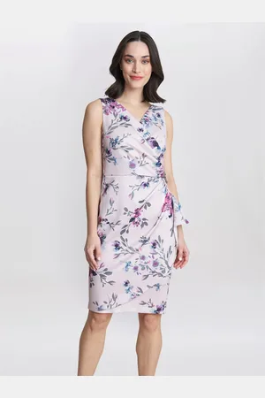 Gina Bacconi Petite Evelina Floral Print Knee Length Dress