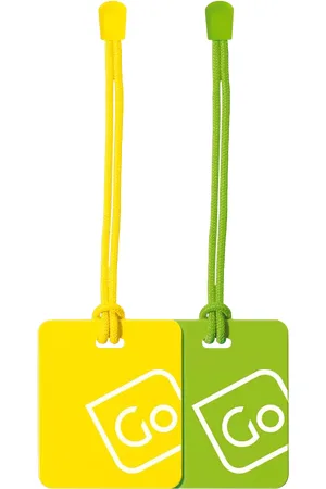 Go Travel Reisaccessoires Luggage Tags, Pack of 2, Yellow/Green