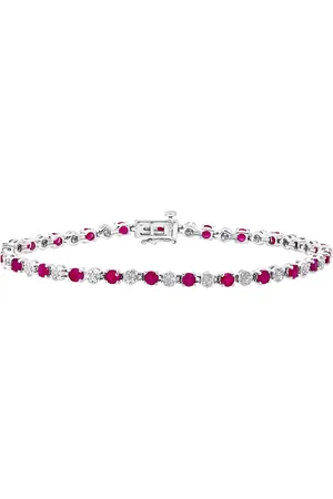 Mogul 9ct Gold Diamond and Ruby Tennis Bracelet