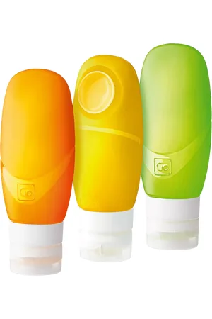 Go Travel Reisaccessoires Leak-Proof Silicone Squeeze Bottles, Pack of 3, 100ml, Multi