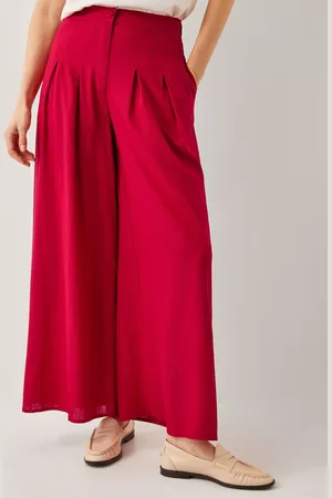 Monsoon Diane High Waist Linen Blend Wide-Leg Trousers