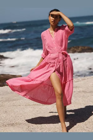 NRBY X BOYD Braga Linen Tiered Midi Dress