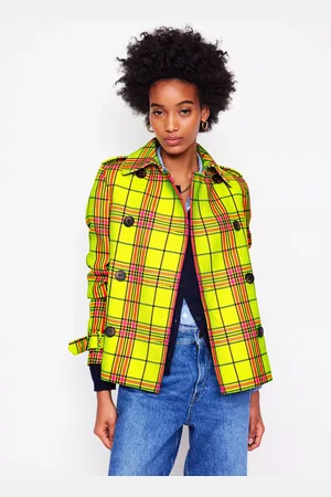 Boden Mayfair Check Cropped Trench Coat