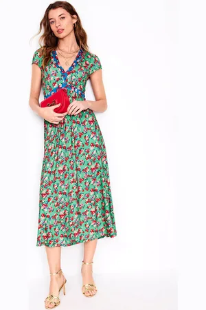 Boden Floral Bias Cut Jersey Midi Dress