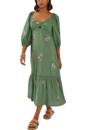 Accessorize Jasmine Embroidered Midi Dress