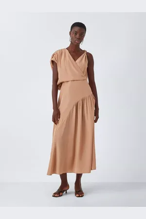 John Lewis Editions Drape Twist Silk Tencel Blend Maxi Dress