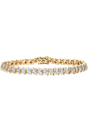 Mogul 9ct Yellow Double Row Tennis Bracelet, 1.0ct