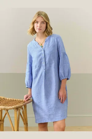 BRORA Linen Houndstooth Linen Tunic