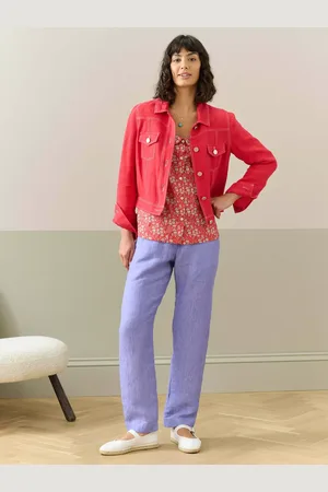 BRORA Linen Herringbone Tapered Trousers