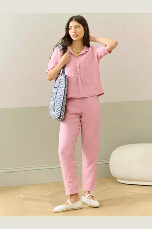 BRORA Linen Cross-Dye Tapered Trousers