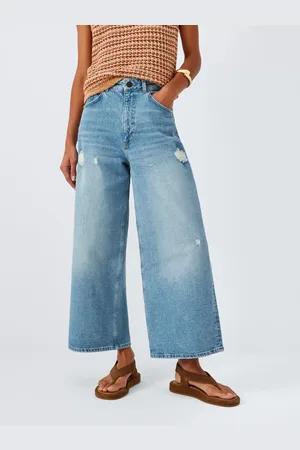 AND/OR Westlake Wide Leg Cropped Distressed Jeans