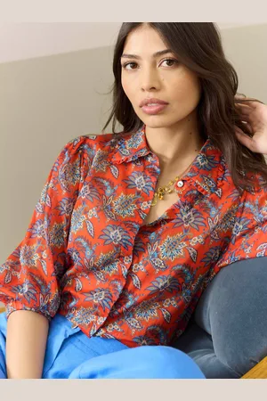 BRORA Cotton Chiffon Floral Liberty Print Blouse