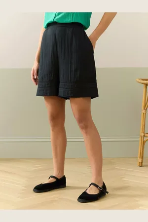 BRORA Mid Rise Cheesecloth Shorts