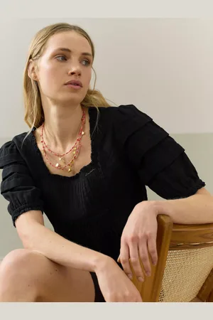 BRORA Cotton Cheesecloth Lace Inset Blouse