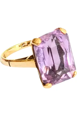 L & T Heirlooms Pre-loved 9ct Large Solitaire Amethyst Ring, Circa 1968