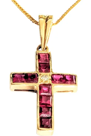 L & T Heirlooms Pre-loved 18ct Ruby and Diamond Cross
