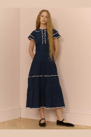 BRORA The Dobby Ric Rac Trim Midi Dress