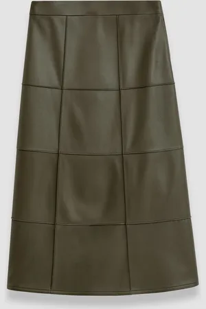 Joseph Grid Nappa Leather Keller Skirt