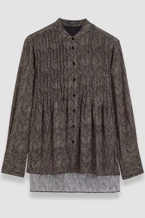 Joseph Albin Crepe de Chine Print Silk Blouse
