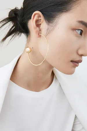 Karen Millen Detailed Large Hoop Earrings