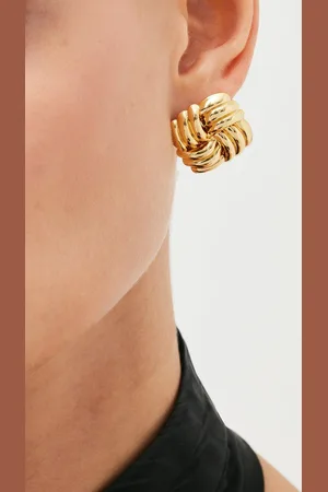 Karen Millen Quilted Stud Earrings