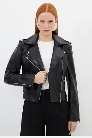 Leather Quilted Biker Jacket | Karen Millen