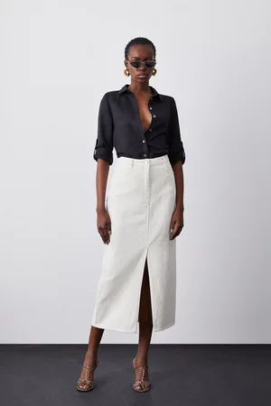 Karen Millen Petite Denim Midi Skirt