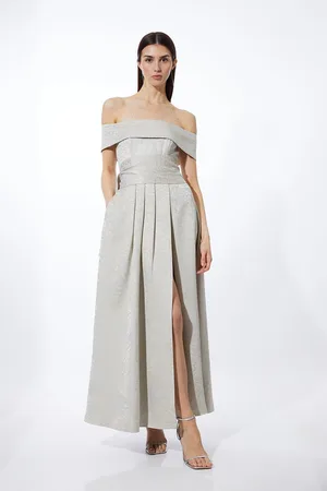 Jersey Ponte Bow Maxi Dress