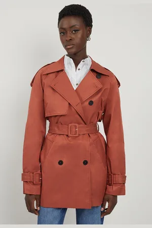 Pink short trench coat best sale